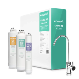 Osmoseur Ecosoft CROSS 90 Balance sous évier, sans réservoir, avec reminéralisation|Eau pure 99,8 %, 90 l/h