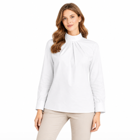Chemisier anti-ondes Wavesafe "Élégance" en tissu Swiss Shield Max Wear -45 dB | Blanc