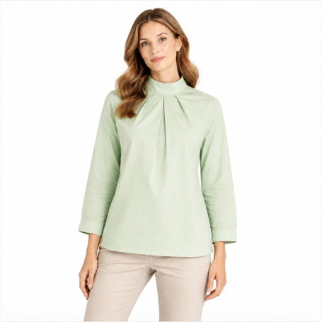 Chemisier anti-ondes Wavesafe "Élégance" en tissu Swiss Shield Max Wear -45 dB | Vert menthe