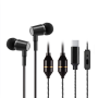 Oreillettes anti-ondes stéthoscopique iBrain FC12 USB-C stéréo avec étui rigide | Noir