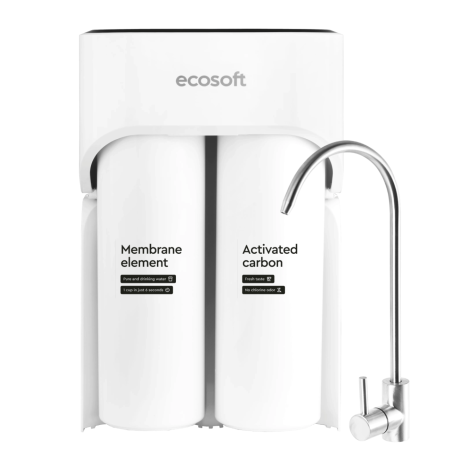 Osmoseur Ecosoft CROSS MAX sous évier, sans réservoir | Eau pure 99,8 %, 120 l/h