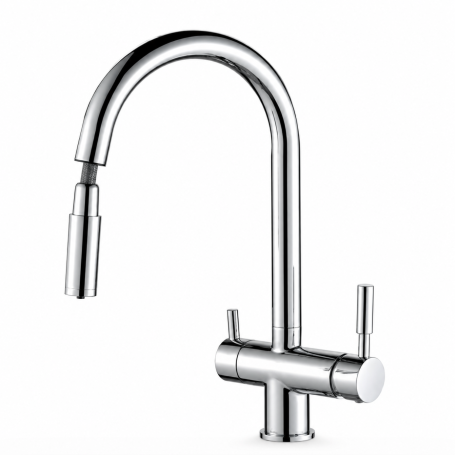 Robinet 3 voies Gliano BR316-1 avec bec extensible rétractable