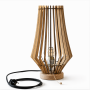 Lampe blindée Éclisse en contreplaqué avec socle rond en chêne massif