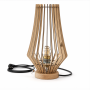 Lampe blindée Éclisse en contreplaqué avec socle rond en chêne massif