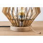Lampe blindée Éclisse en contreplaqué avec socle rond en chêne massif