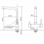 Robinet mitigeur 3 voies Gliano BR316-2 | Avec douchette rétractable