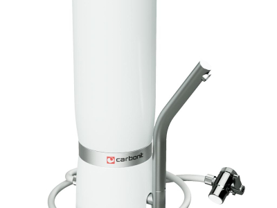 Zoom sur le filtre sur évier Carbonit SanUno Grande avec dynamiseur intégré